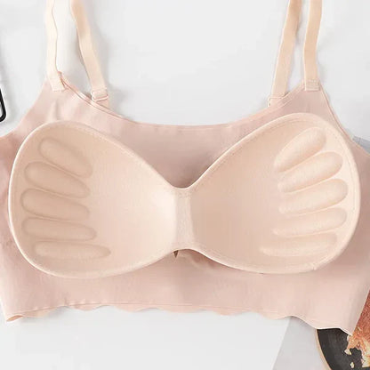 Seamless Bras for Woman Wireless Underwear Ice Silk Removable Padded Bralette Breathable Comfortable One Piece Brassier